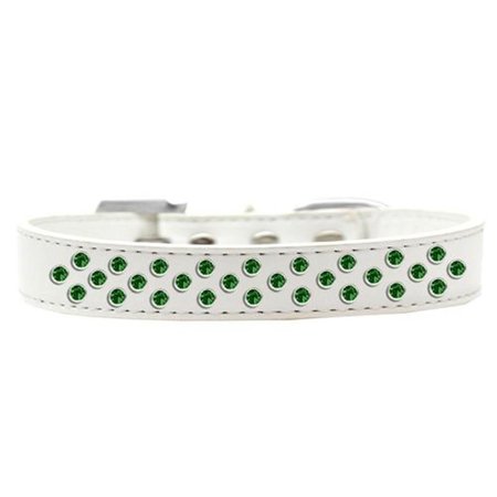 UNCONDITIONAL LOVE Sprinkles Emerald Green Crystals Dog CollarWhite Size 20 UN756585